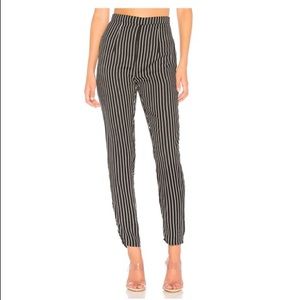 black and white striped pants